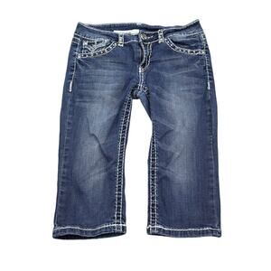 Miss Chic Jeans Pants Womens 5 Blue Low Rise Ultimate Fit Capri Bottoms